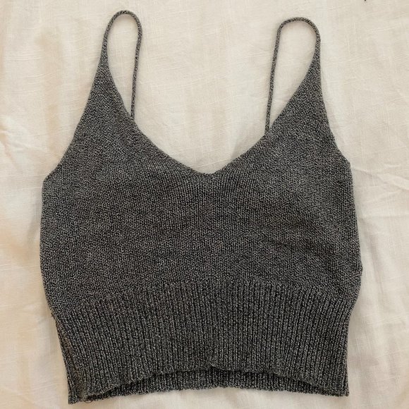 Brandy Melville dark gray knit tank top - Picture 1 of 2